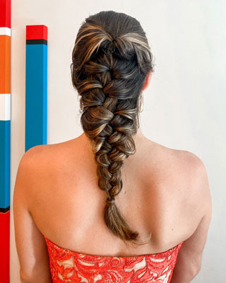 Penteado trança embutida para madrinha de casamento